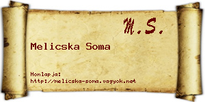 Melicska Soma névjegykártya